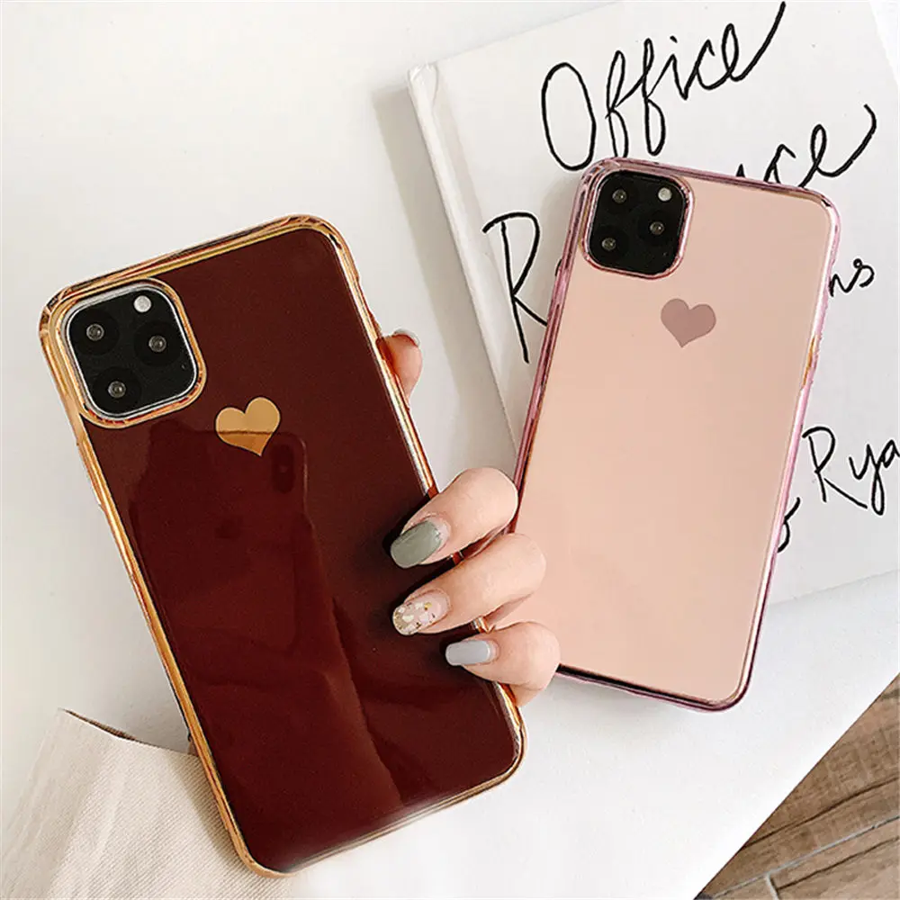 Lovebay гальваническое покрытие Любовь Сердце чехол для телефона для iPhone 7 8 6 6s Plus 11 Pro X XR XS Max противоударный Мягкий ТПУ силиконовый чехол