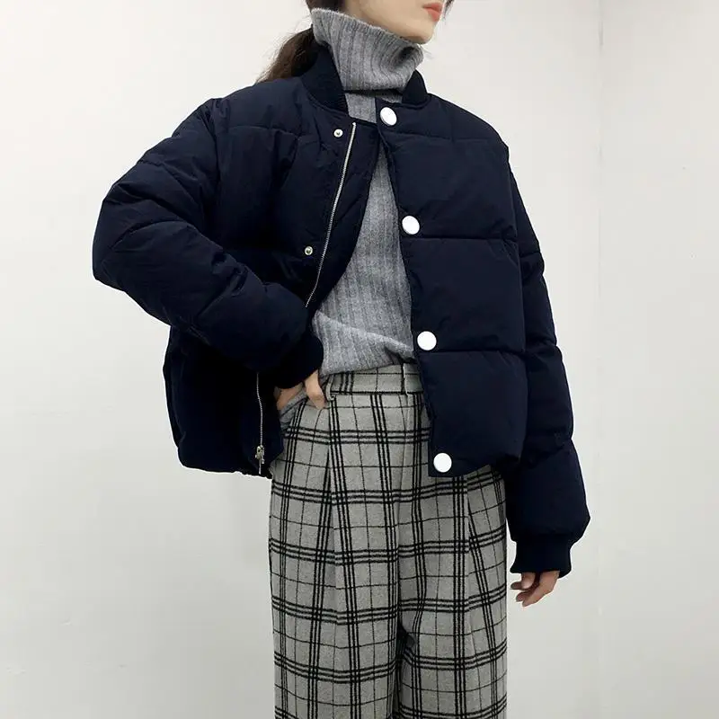 

Cocoon A- line Cotton Overcoat Women's Winter Loose-Fit Slimming down Coat Thick Warm Cotton Coat Korean-style Short Cotton-padd