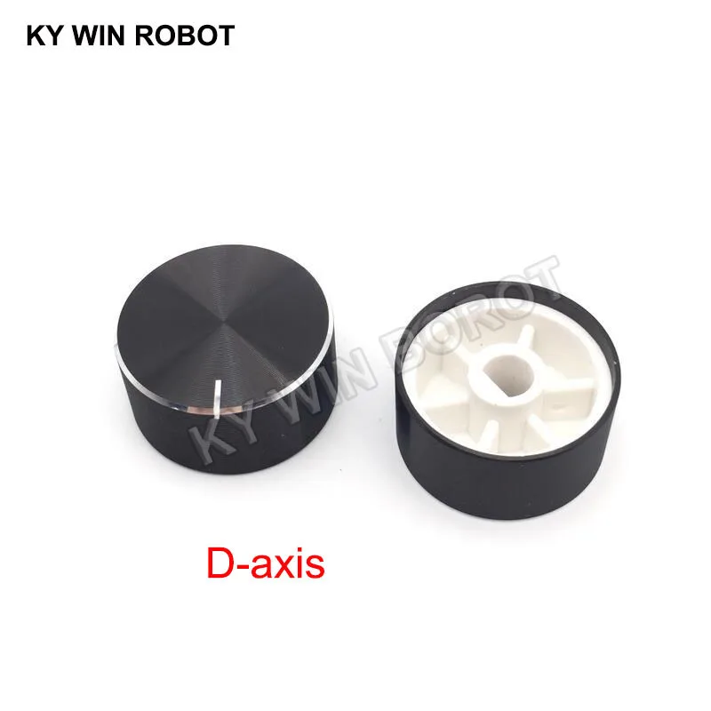 1 pcs 25x13mm 6mm Shaft Hole Aluminum Alloy Potentiometer Knob Black (D-axis) 1 pcs 25x13mm 6mm shaft hole aluminum alloy potentiometer knob gold d axis