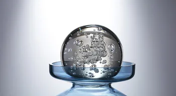 

Black Neoclassical Glass Vase with Crystal Ball Flower Arrangement Plant Hydroponic Dried Flowers Simple Nordic Style