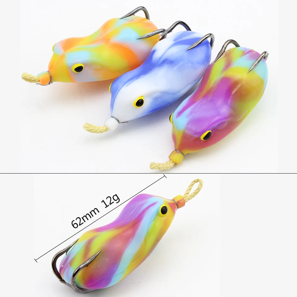 9pcs/Box Big Soft Frog Fishing Lure set Topwater Modified Large Frog lure  With Double Hooks Artificial bait high quality Lure