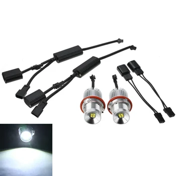 

2x Auto 4-LED Lamp Angel Eyes Marker Bulb Light For BMW E39 E60 Halo Ring Parts