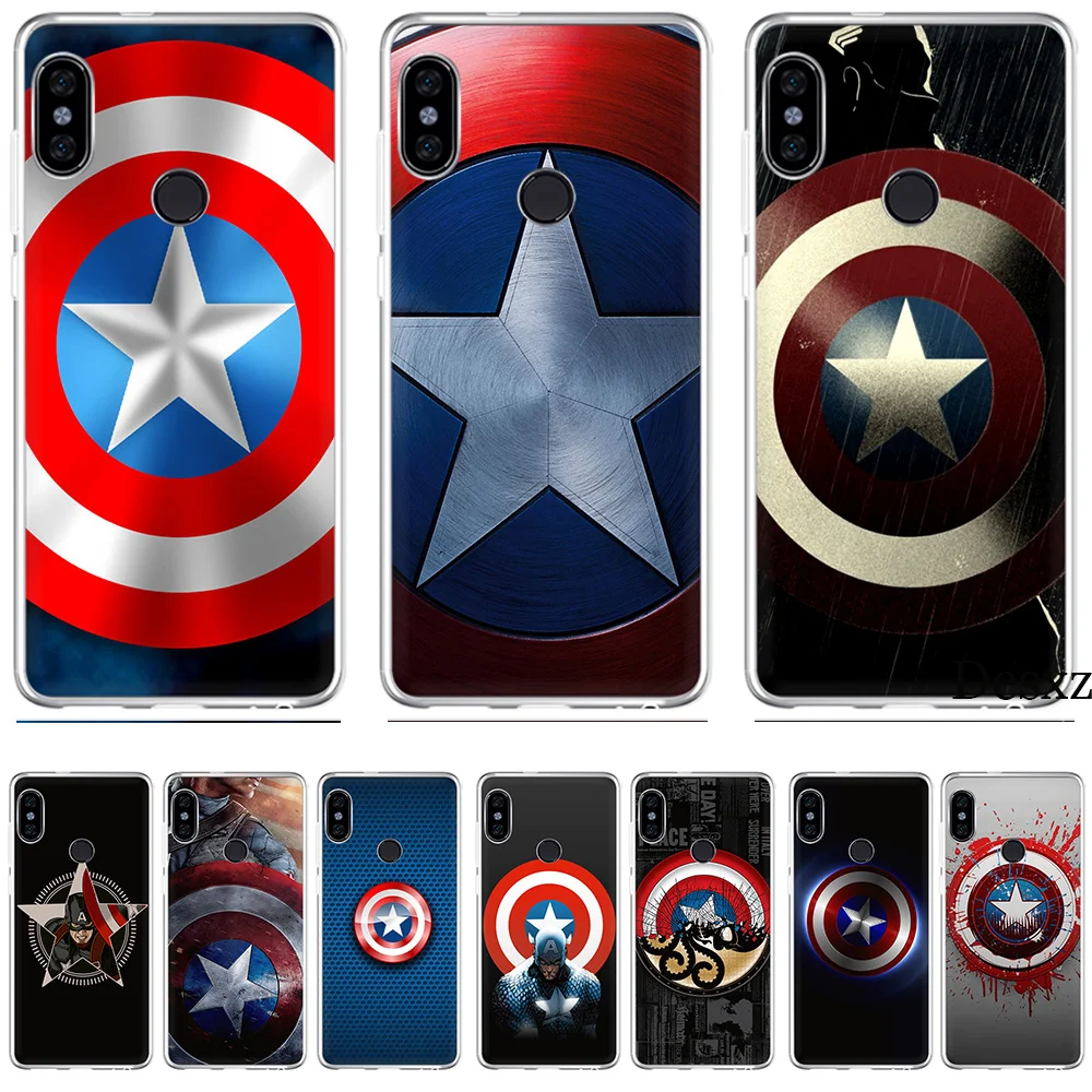 Чехол Marvel Hero Капитан Америка Классическая краска для Xiaomi Redmi mi 8 SE Note 5 5A 6 6X Pro X 2S A2