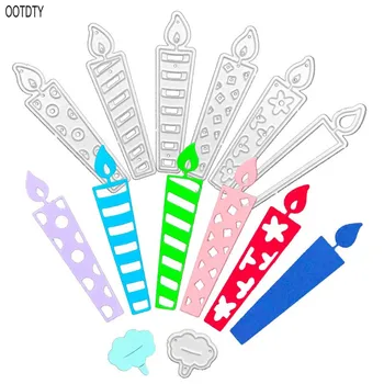 

OOTDTY DIY Candle Cutting Dies Embossing Stencil Template for Scrapbooking Embossing Paper Card making Album Decoration