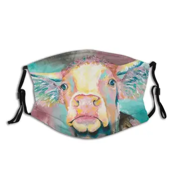 

Moo Cow Colorful Animal Non-Disposable Face Mouth Mask Print Earth Tones Protection Mask Respirator with Filters