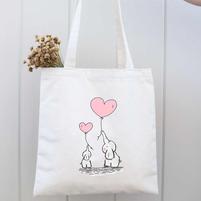 Shop for Handpainted balloon tote bag- Floral design