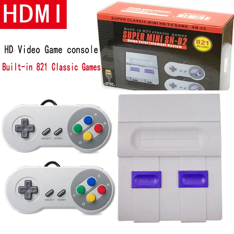 Новинка 2019 игровая консоль HDMI с 821 классическими играми 8 бит портативная HD для
