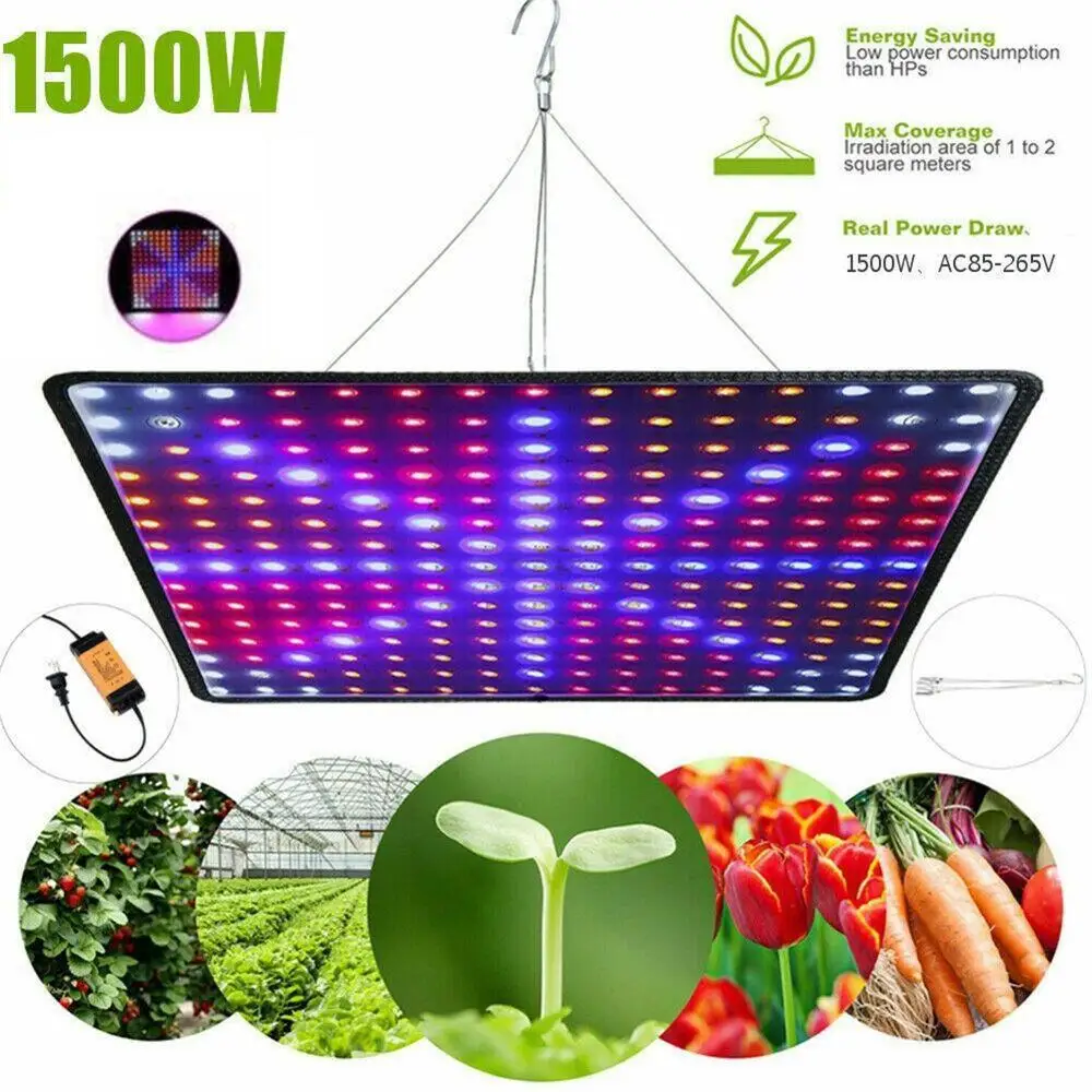 

1500W Full Spectrum Indoor LED Grow Lamp For Plant Growing Light Tent Fitolampy Phyto UV IR Red Blue 225 Led Flower Seed