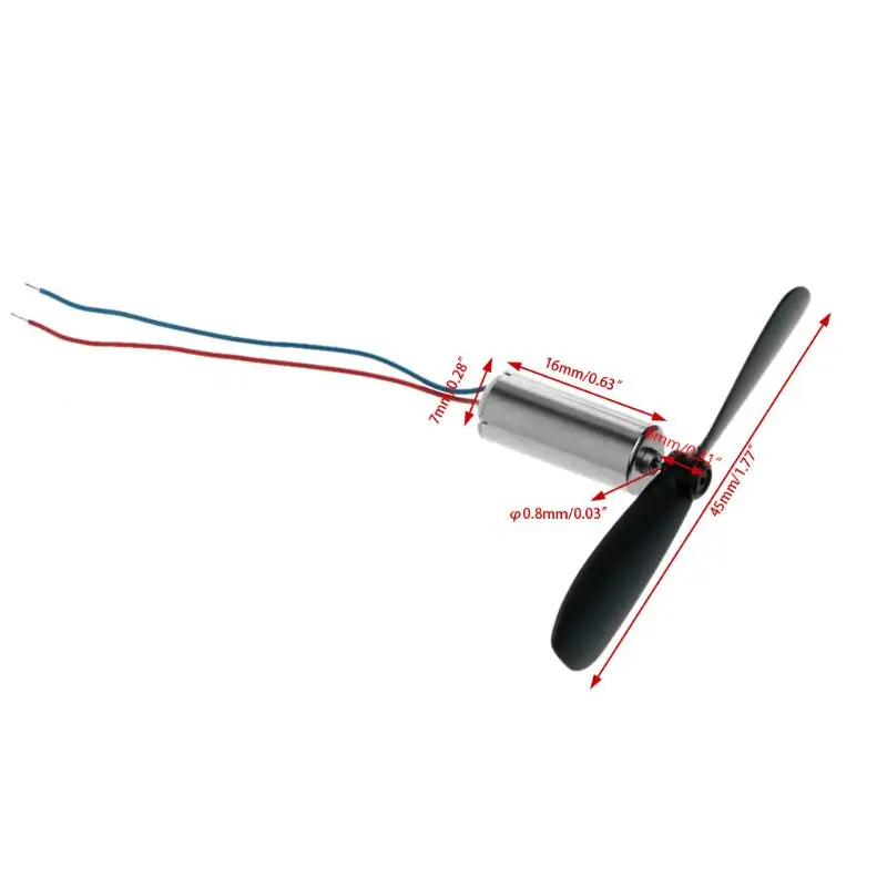 1 пара DC 3,7 V микро DIY вертолет Бессердечный мотор с пропеллером большой вращающий момент