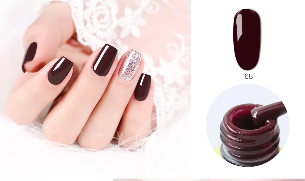1 pc Nails Gel Polish Classic Red Soak Off Wine Red Color seires UV led lamp Hight quality Long Lasting Gel polish art nail