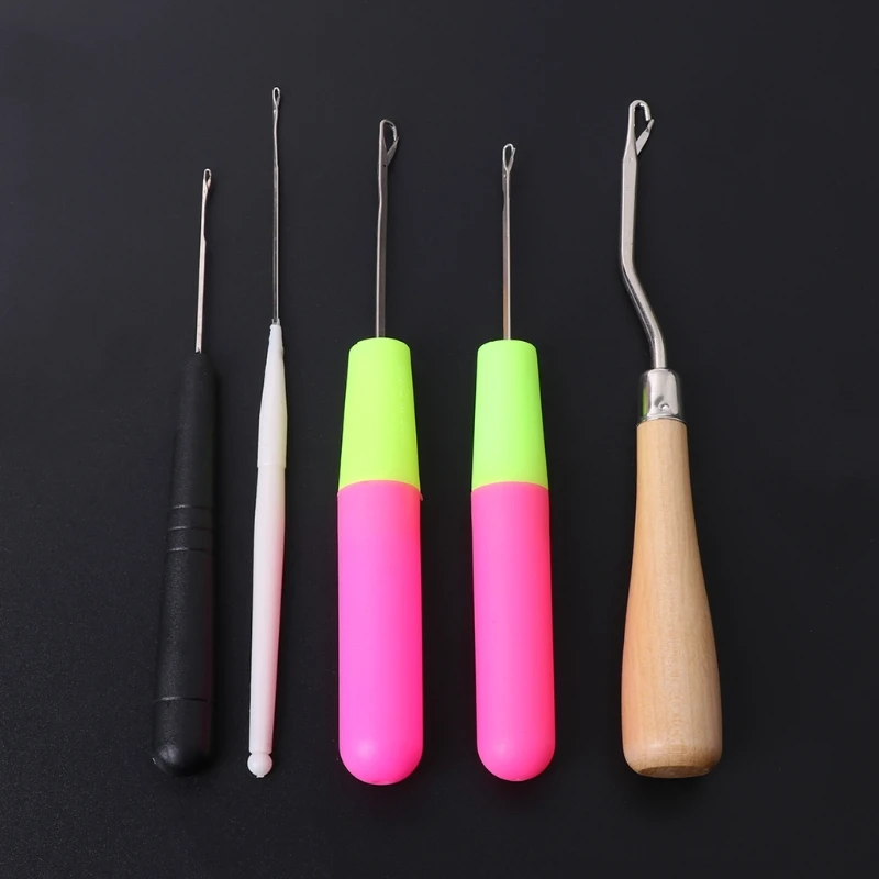 MIUSIE 5pcs/Set Plastic Crochet Needle Braiding Latch Hook Weaving Hair  Dreading Hooks Tool For Braid Craft Hand Sewing Needles - AliExpress