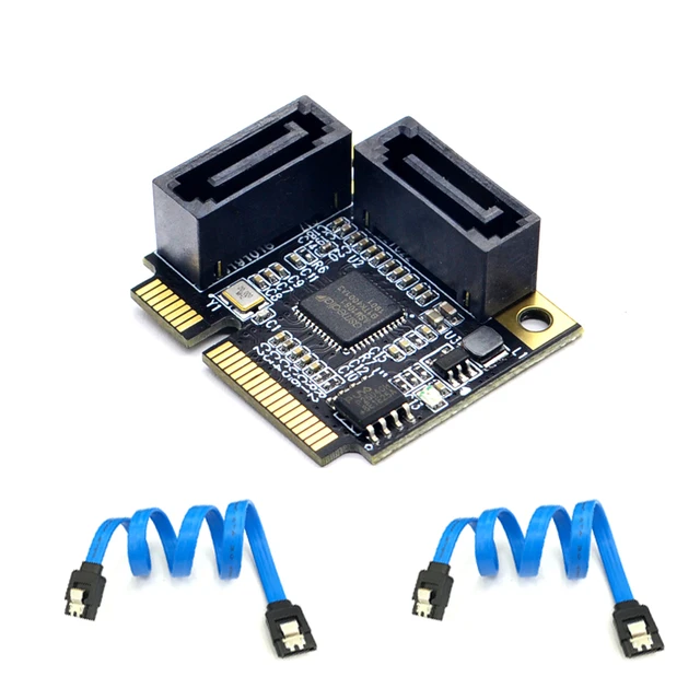 Mini PCI-E PCI Express de 2 puertos a 3,0, convertidor de tarjeta de extensión de disco duro con SATA para PC, ordenador, tarjetas adicionales - AliExpress