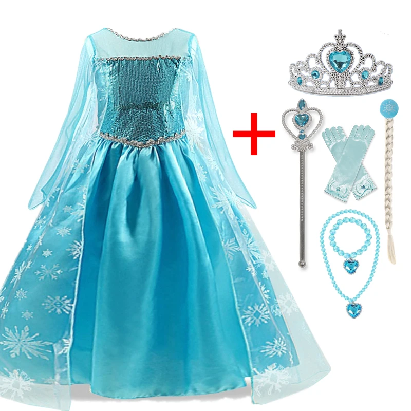 Girls Dress Princess Costume Princess Girls Elsa Dress Cosplay Dresses Snow Queen Costumes Kids Halloween Dress