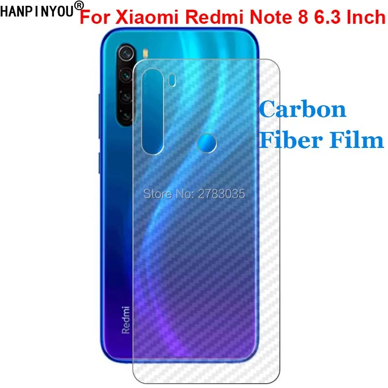

For Xiaomi Redmi Note 8 6.3" Durable 3D Anti-fingerprint Carbon Fiber Back Film Screen Protector (Not Tempered Glass)