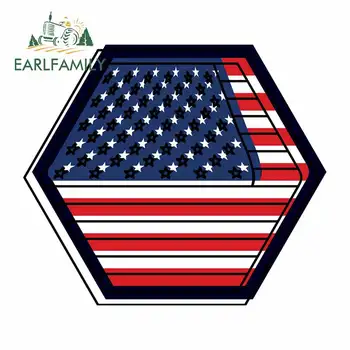 

EARLFAMILY 13cm For Flag United States Personality Creative Car Stickers Laptop Fine Decal Car Accessories DIY Occlusion Scratch