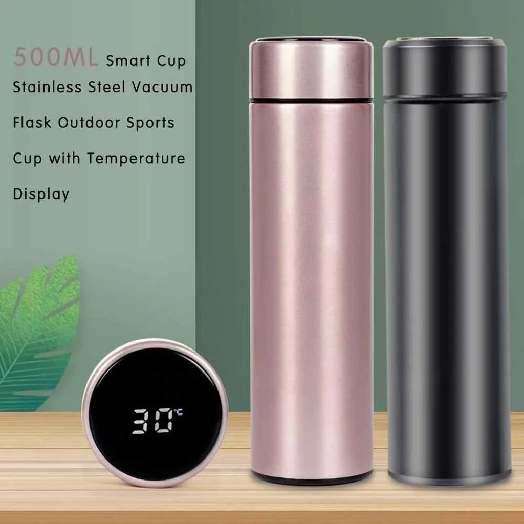 2020 Black Water Bottle Stainless Steel Vacuum Flask Smart Kettle Stainless Steel Vacuum Flask