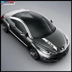 Car Styling Hood Bonnet Stickers For Peugeot RCZ Limited Edition Stripes Racing Auto Engine Cover Decor Vinyl Decals (2)_副本