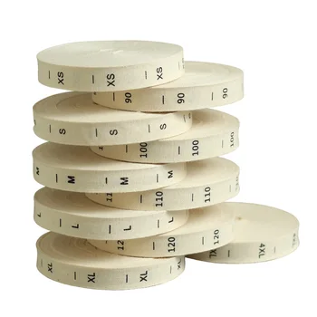 

200 pcs/roll printed cotton size label labels clothing size tags Clothing neckline size label