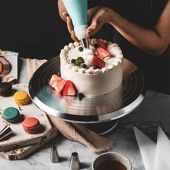

Cake Stand,Revolving Cake Turntable Rotating Cake Decorating Stand with Angled Icing Spatula,Baking Cake Decorating