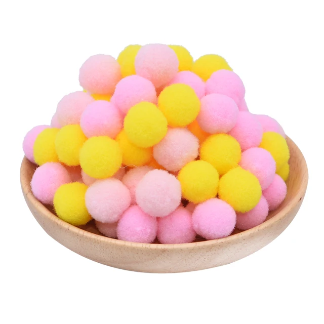 100pcs 15/20/25mm Fluffy Soft Pompom Ball DIY Handmade Kid Toy Doll Garment Sewing Material Color Pom Poms Decor Supplies Crafts c10