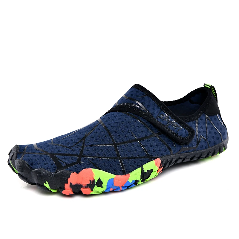 Быстросохнущие кроссовки мужские кроссовки 9908 пять пальцев обувь для хождения в реках пляжные водонепроницаемая обувь на открытом воздухе, для кемпинга, дайвинга, плавания на босу ногу обувь - Цвет: Blue
