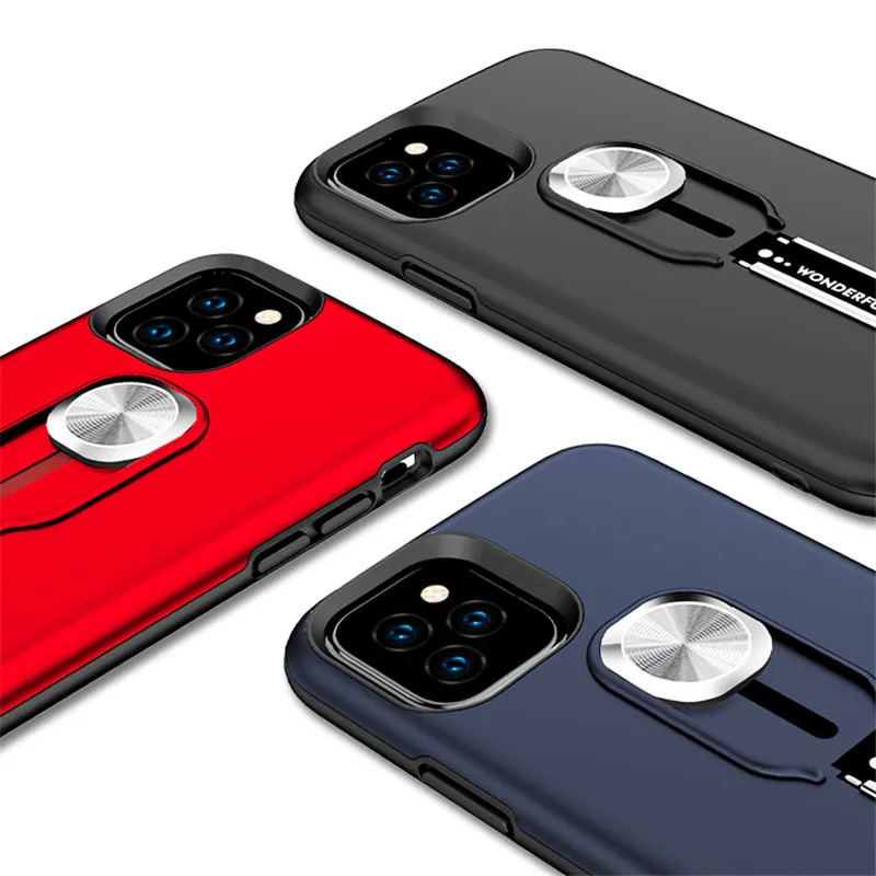 Жесткий чехол ProMax для iPhone11 iPhone11Pro 11 с кольцом на палец телефонная подставка