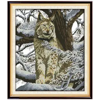

Snow leopard animals counted printed on the canvas 11CT 14CT DIY kit Cross Stitch embroidery needlework Sets home decor