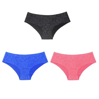 

Women Briefs 3Pcs Sexy Seamless Panties Ultra-thin breathable Half pack hip Middle waist Ladies' Underpants A19150