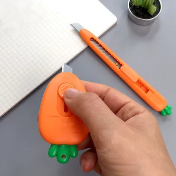 

Cute Carrot Utility Knife Paper Cutter Blade Cutting Paper Tool Office Cartoon Stationery DIY Student School Supplies