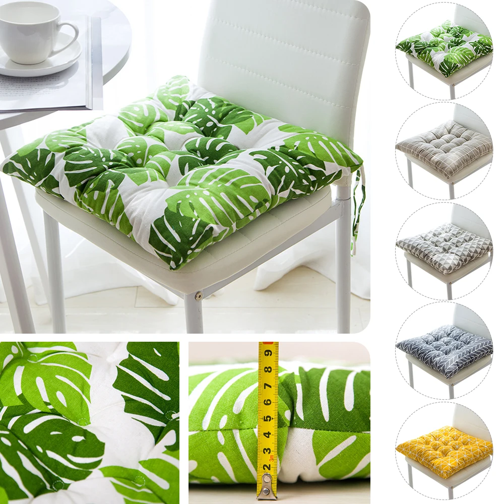 

Multiple Styles Square Cotton Sofa Chairs Seat Cushion Leaf Printed Non-slip Seat Dining Chair Pads Cushion Soft Pillow
