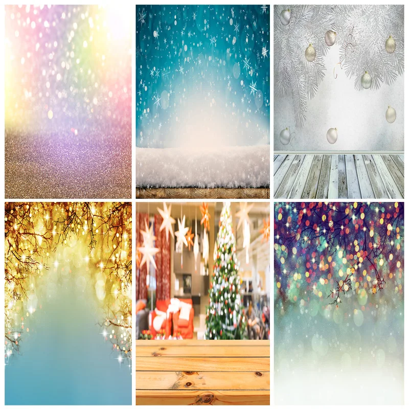 

ZHISUXI Vinyl Christmas Photography Backdrops Bokeh Snowflake Wooden Boards Photo Background Studio Props 21527JPR-06