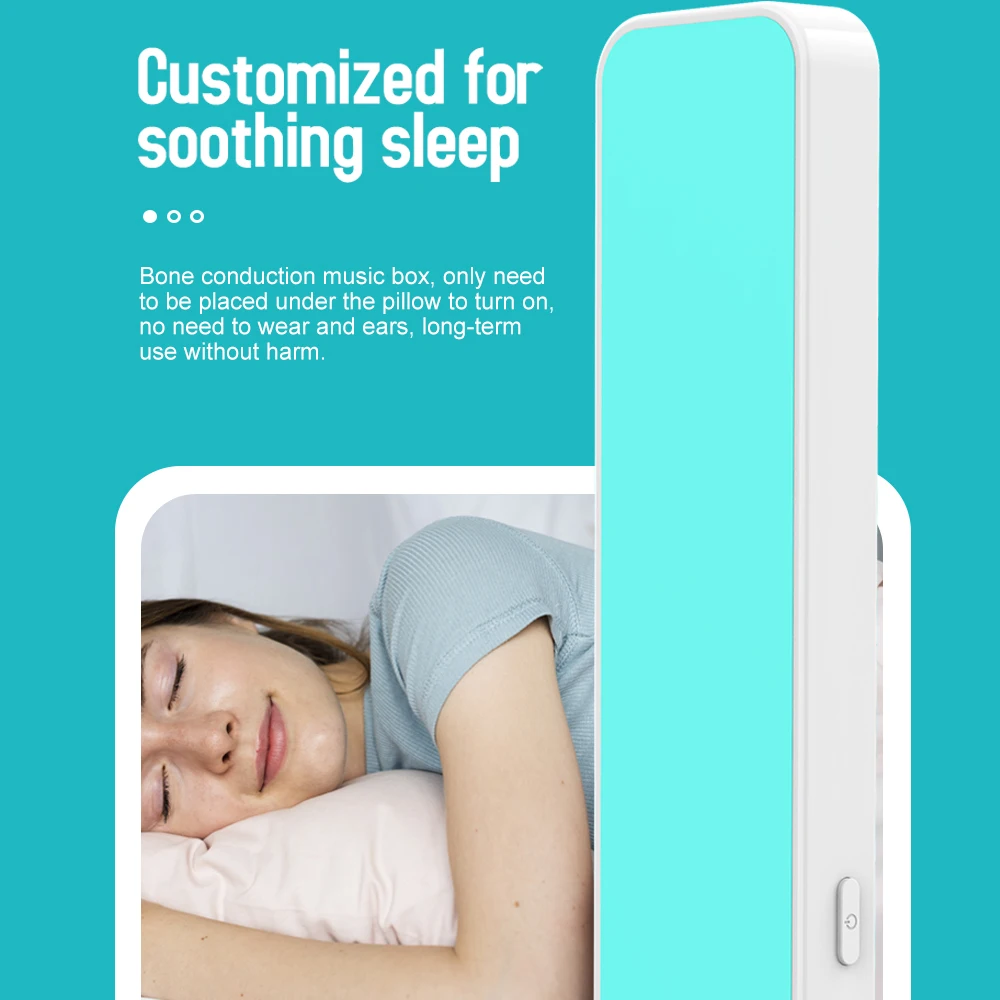 Bone Conduction Bluetooth Music Box Wireless Portable Speaker Stereo Bass Under Pillow Improve Sleep For Facebook_voghion.com