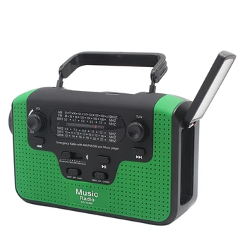 

Bluetooth Radio Solar Radio Hand Crank Emergency Am/Fm/Sw Radio Led Flashlight 2300MAh Solar-Powered Hand Radio