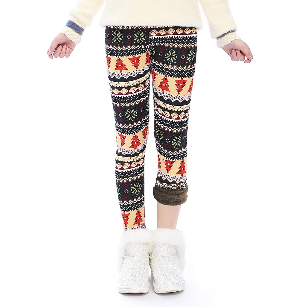 SLAIXIU/новые зимние детские штаны, осенне-зимние детские леггинсы, штаны для девочек с разноцветным принтом в виде цветов и бабочек, От 3 до 12 лет - Цвет: B4