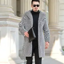 Осенняя кожаная куртка из искусственного меха норки, Мужская зимняя утолщенная теплая меховая кожаная куртка, мужские свободные куртки с зебровым узором, костюм с воротником B141