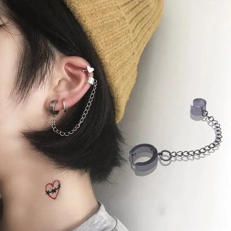 Ear Clip Earrings 1 Piece Stainless Steel Painless Ear Clip Earrings For Men Women Punk Non Piercing Fake Earrings Jewelry Gifts, ear clip earrings,clip earrings,ear clip,ear accessories