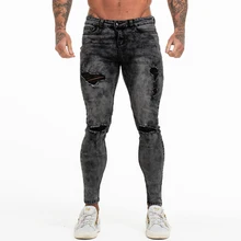 GINGTTO новые осенние зимние мужские тонкие черные джинсы мужские стрейч брюки толстые повседневные брюки