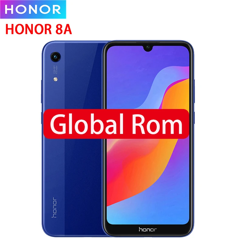 Honor 8A Смартфон Android 9,0 Octa-core 6,09 дюймов полный экран 1560x720 Двойная камера 3020 мАч 3 слота сотовый телефон