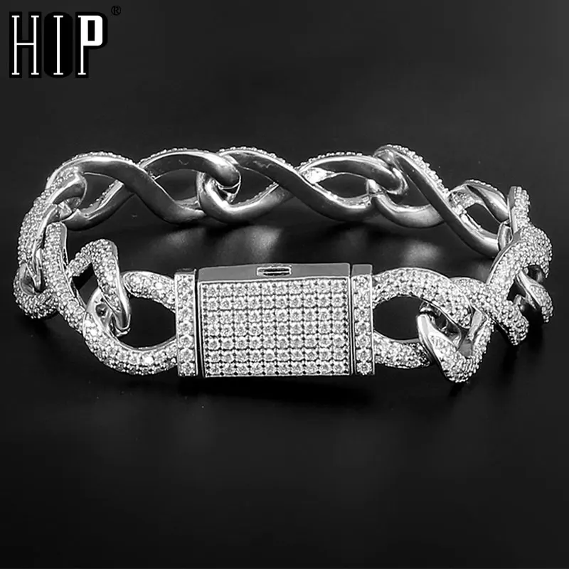 Браслеты мужские в стиле хип хоп тяжелая большая застежка с камнем замком