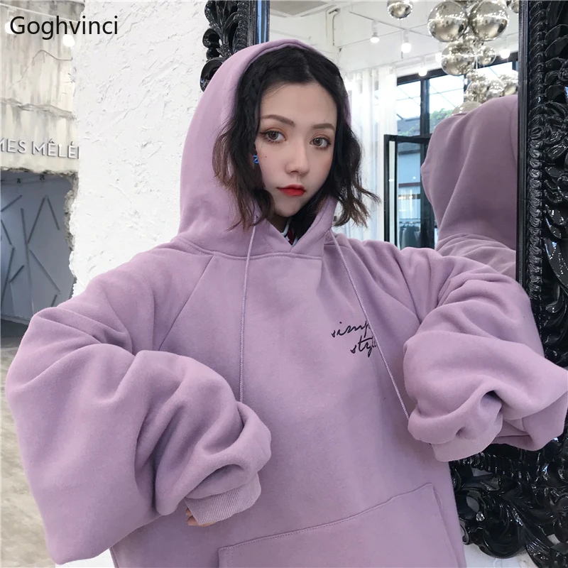 

Hoodies Women Chic Simple Fashion Daily Letters Long-sleeve High-quality Harajuku Korean Style Womens Ladies Students All-match