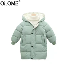 

Kids Down Jacket Toddler Girls Winter Coat Solid Baby Boy Parka Children Thick Clothes OLOME 2-8 Years Down Coat Puffer Jacket