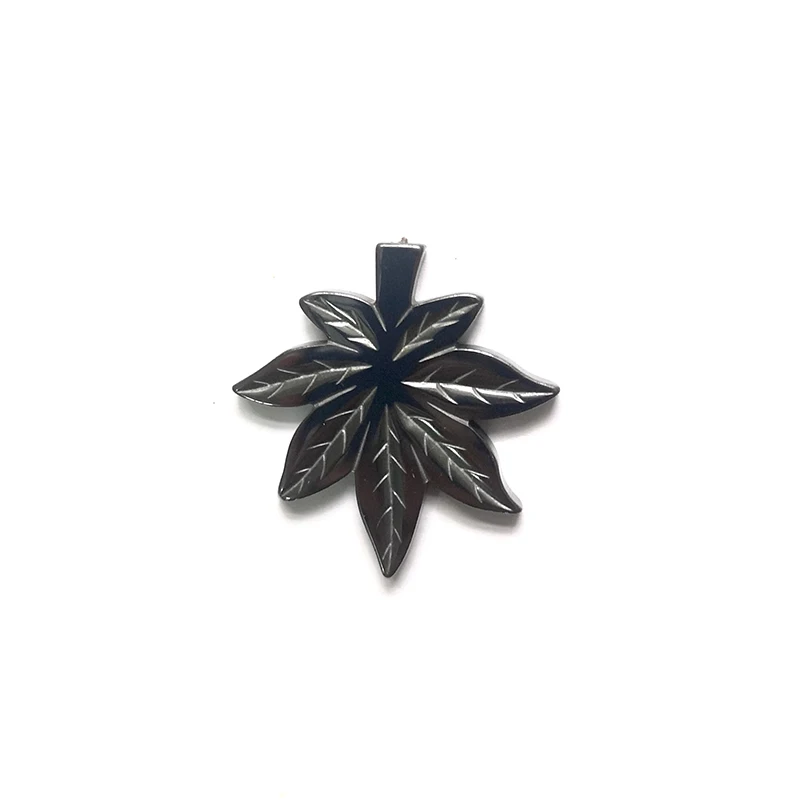 Natural Stone Black Hematite Gun Moon Pendant Men's Necklace Charms Bracelets Bangles DIY Accessories for Jewelry Gift for Man 4
