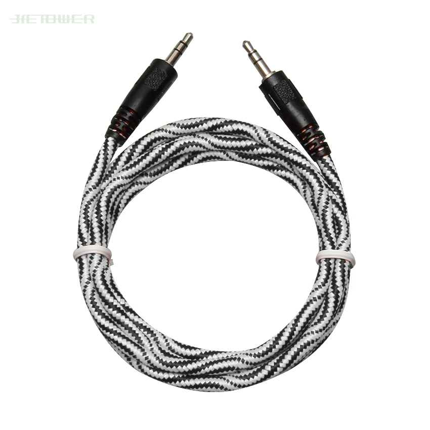 Nylon Braid Jack Audio Cable 3 5 mm to 3 5mm Car AUX Cable 1 5M Headphone Extension Code for Phone Car Headset Speaker 500pcs