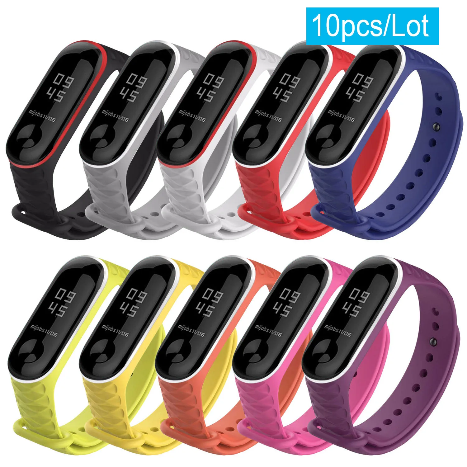 10 шт. сменные браслеты Gosear для Xiaomi Xiao Mi Band 3 4 Miband Mi3 Mi4|Смарт-аксессуары| |