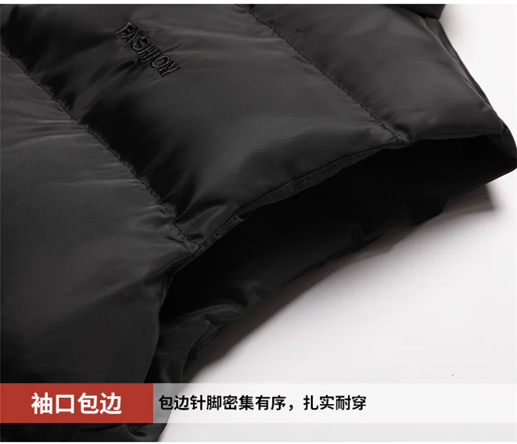 Men down Feather Cotton Vest Autumn& Winter Coat Thick Loose-Fit Workwear Warm Waistcoat Vest Large Size