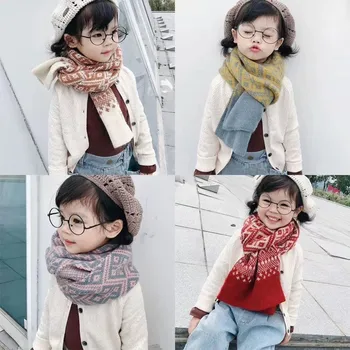 

Boys And Girls Kids Fashion Shawls Scarves Collar Thickening Scarf Hat Earmuffs Children Christmas Headwear Warm Cap#E30