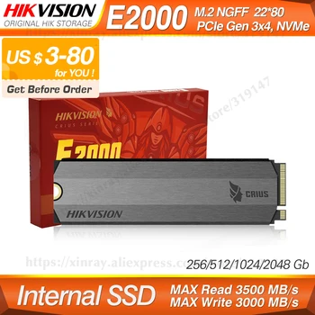

HikStorage Original SSD 256GB 512GB 1TB 2TB M.2 ngff Nvme Pcie Internal Solid State Disk SDD 2280 for Laptop Desktop TLC PC Disk