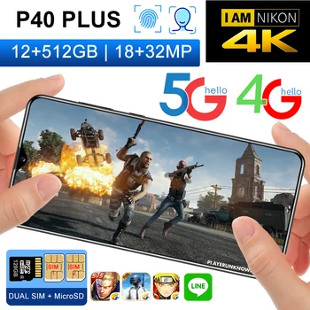 

6.8inch P40Plus Smartphone Global Version 8GB RAM 256GB ROM Face ID Octa Core 4 Camera Snapdragon 855 Mobile Phones Wholesale