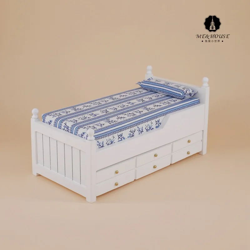 1: 12OB11 Кукольный дом изысканные деревянные детские игрушки мини мебель моделирование ящик кровать, детская кроватка детские подарки