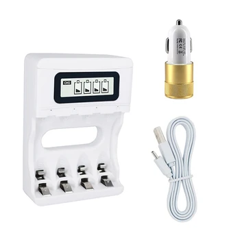 

PALO LCD display AAA AA battery charger for AAA AA NI-MH and NI-CD Rechargeable battery charging for batteries with car charger